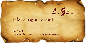 Lézinger Zseni névjegykártya